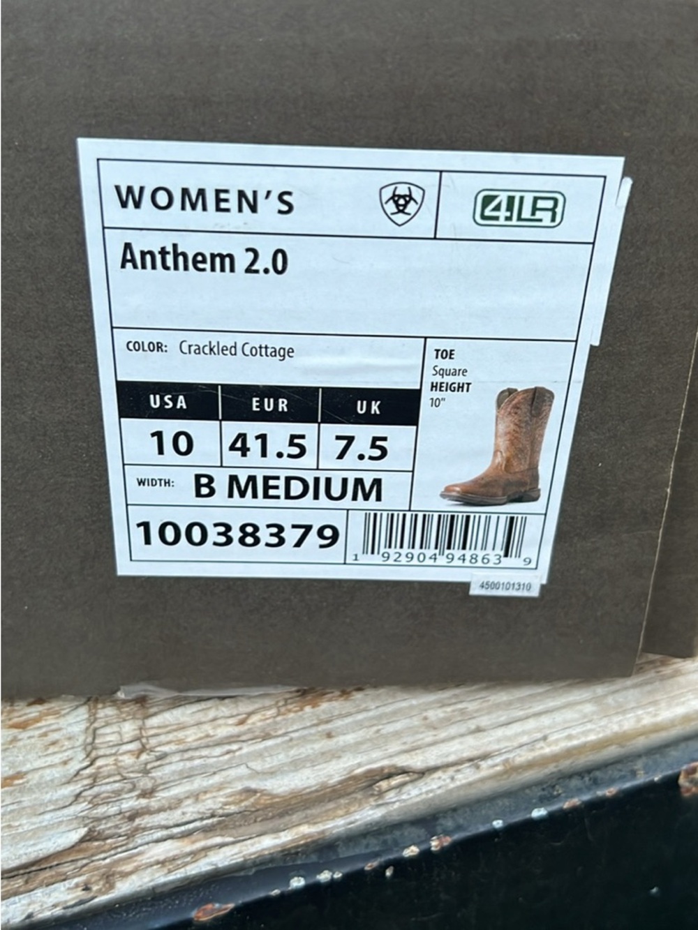 Ariat Brown Leather Western Work Boot with Stitch Detailing - Picture 2 of 2